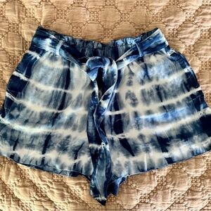 Bella Dahl Navy Tie-Dye High Waist Shorts
